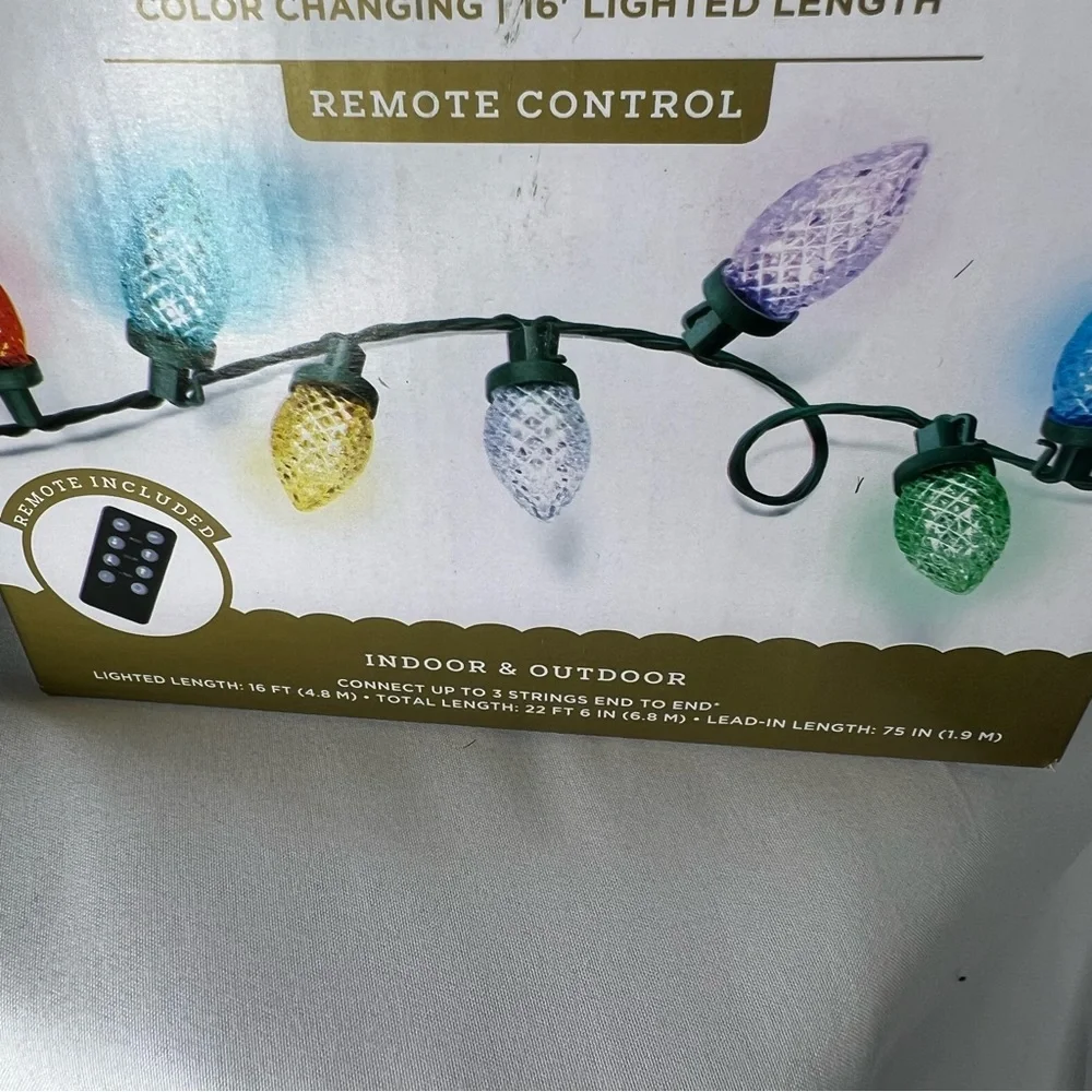 Wondershop LED C9 String Lights 25 Lights With Remote Control 2 Boxes New